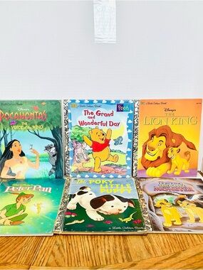 Little Golden Books 1990’s Lot(6) Lion King Pooh Pocahontas & More Minor Wear